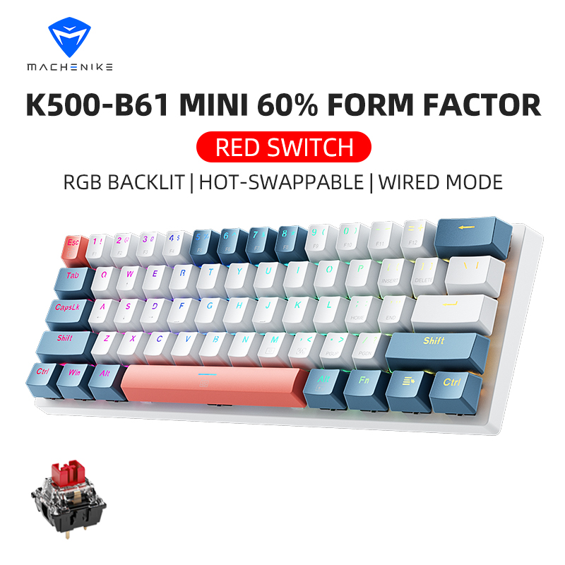 Keyboard Gaming Blue Switch - K500-B61 Machenike Mini Mechanical Keybaord 60%