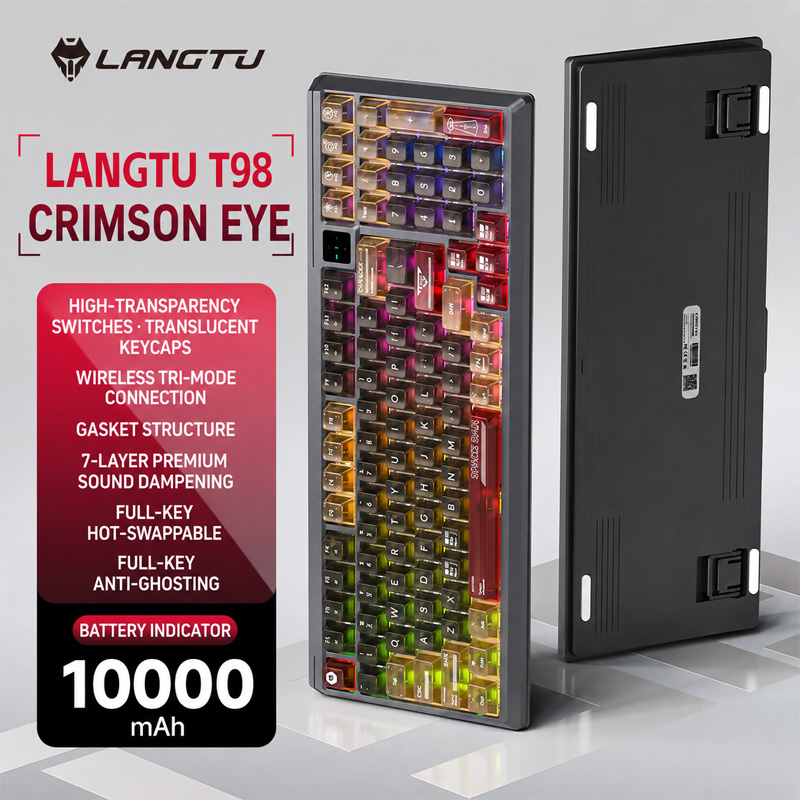 Gaming Keyboard Bundle - Langtu T98 Tri Mode RGB Custom