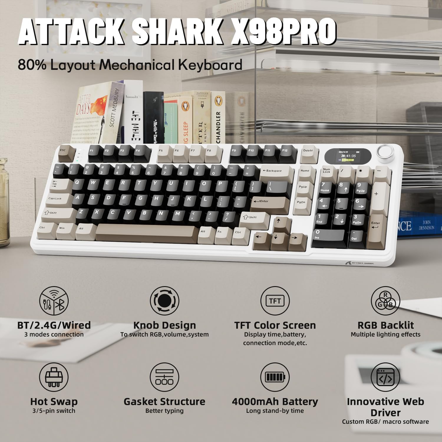 ATTACK SHARK X98Pro Wireless M - Keyboard Gaming Mac 评论和价格