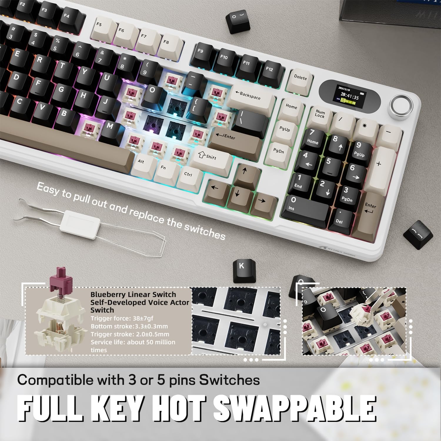 ATTACK SHARK X98Pro Wireless M - Keyboard Gaming Mac 评论和价格