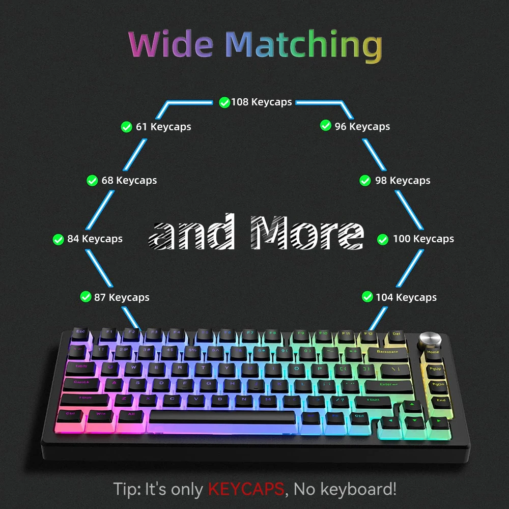 New Pudding PBT Keycaps 129 Ke - Keyboard Gaming Blue Switch 评论和价格