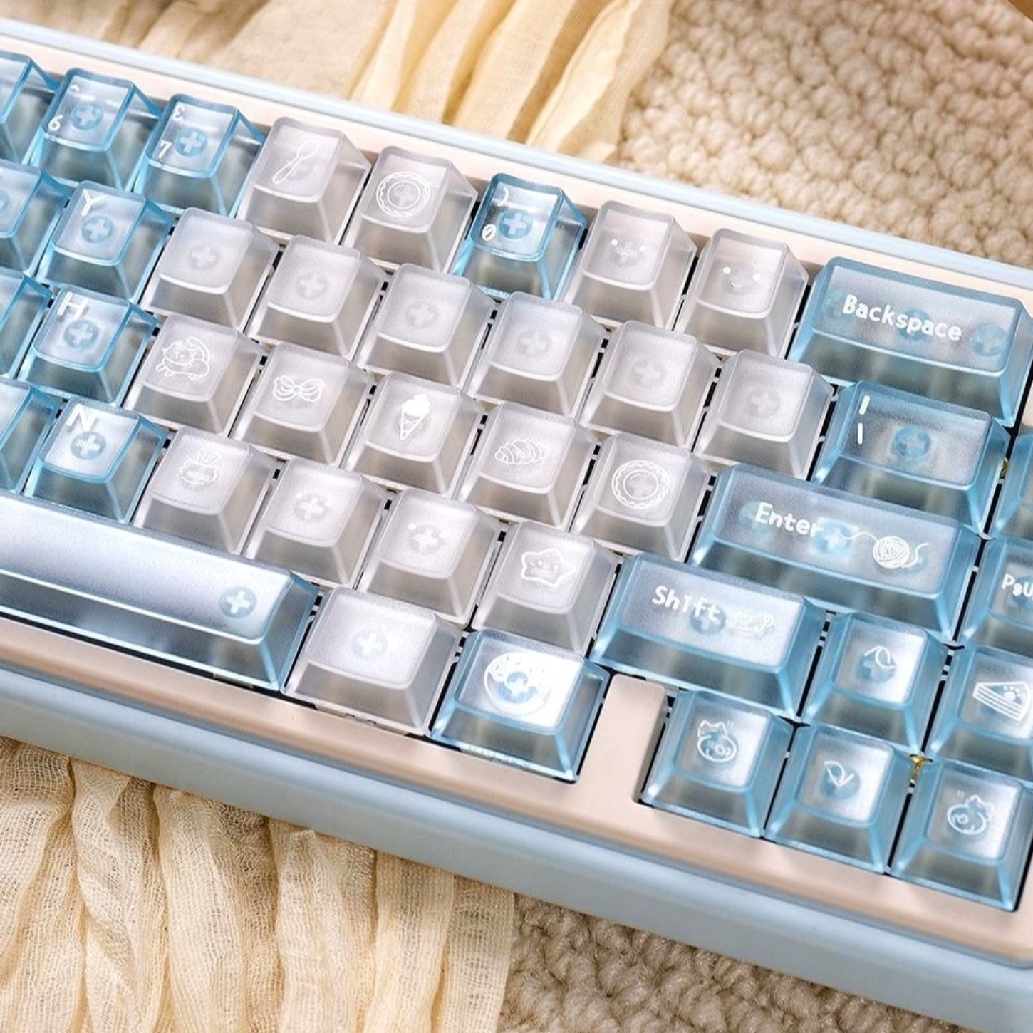 136 Keys Meow Dessert Shop Key - Gaming Keyboard Blue Switches 评论和价格