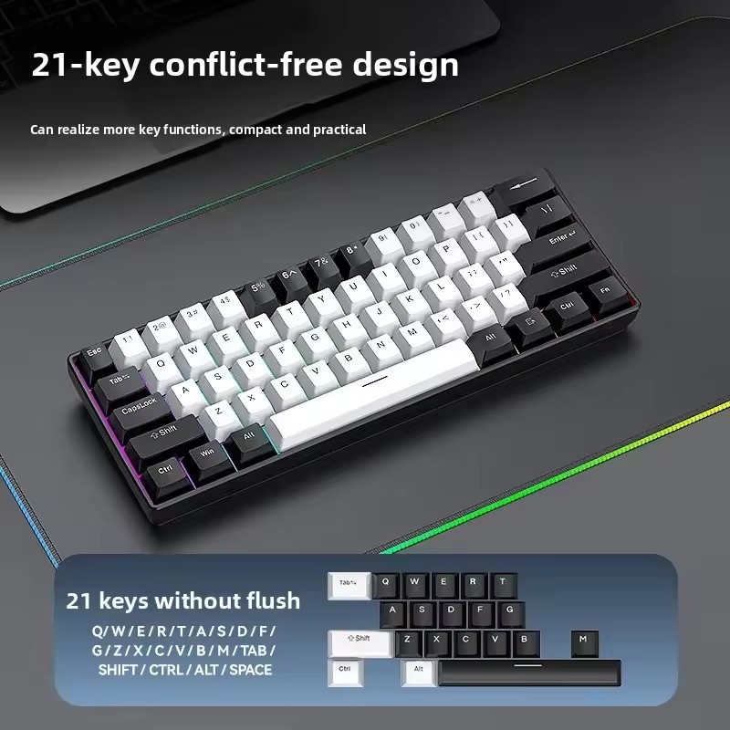T-WOLF T65 Wired Mechanical Ke - Keyboard Gaming Mac 评论和价格