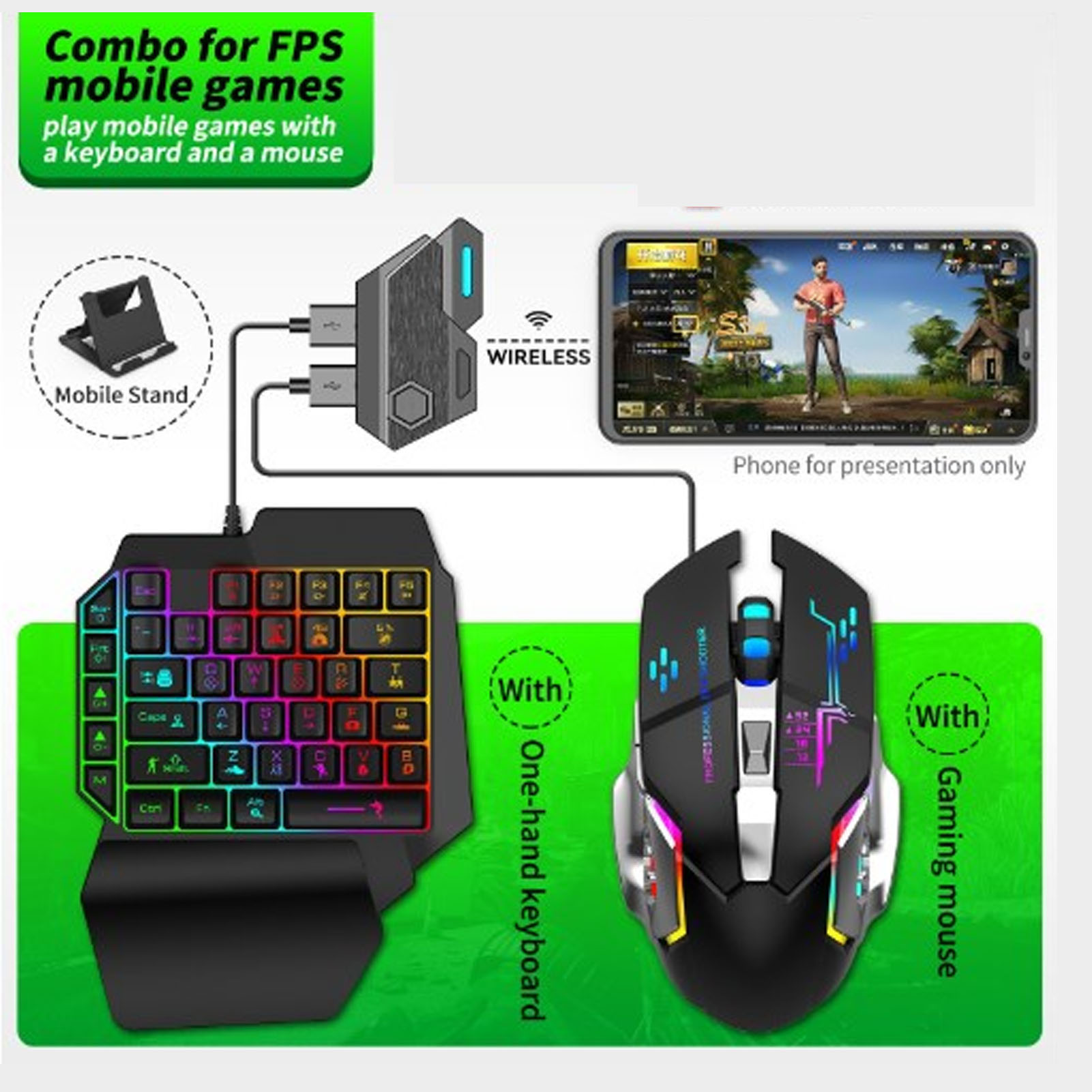 Keyboard Mouse Converter Set R - Gaming Keyboard Hand 评论和价格
