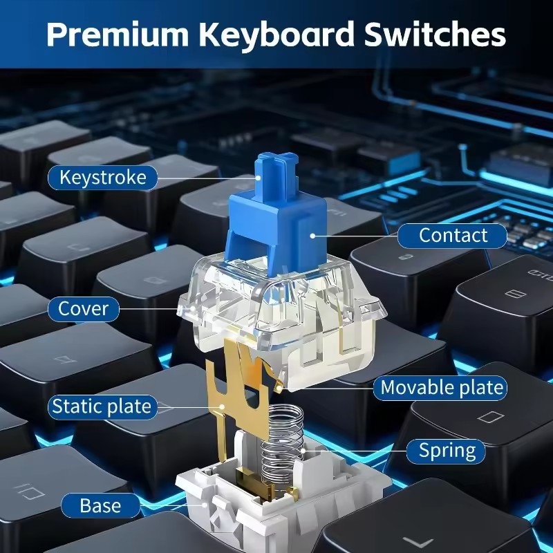 10/30Pcs 3Pin Replacement Mech - Gaming Keyboard Blue Switches 评论和价格