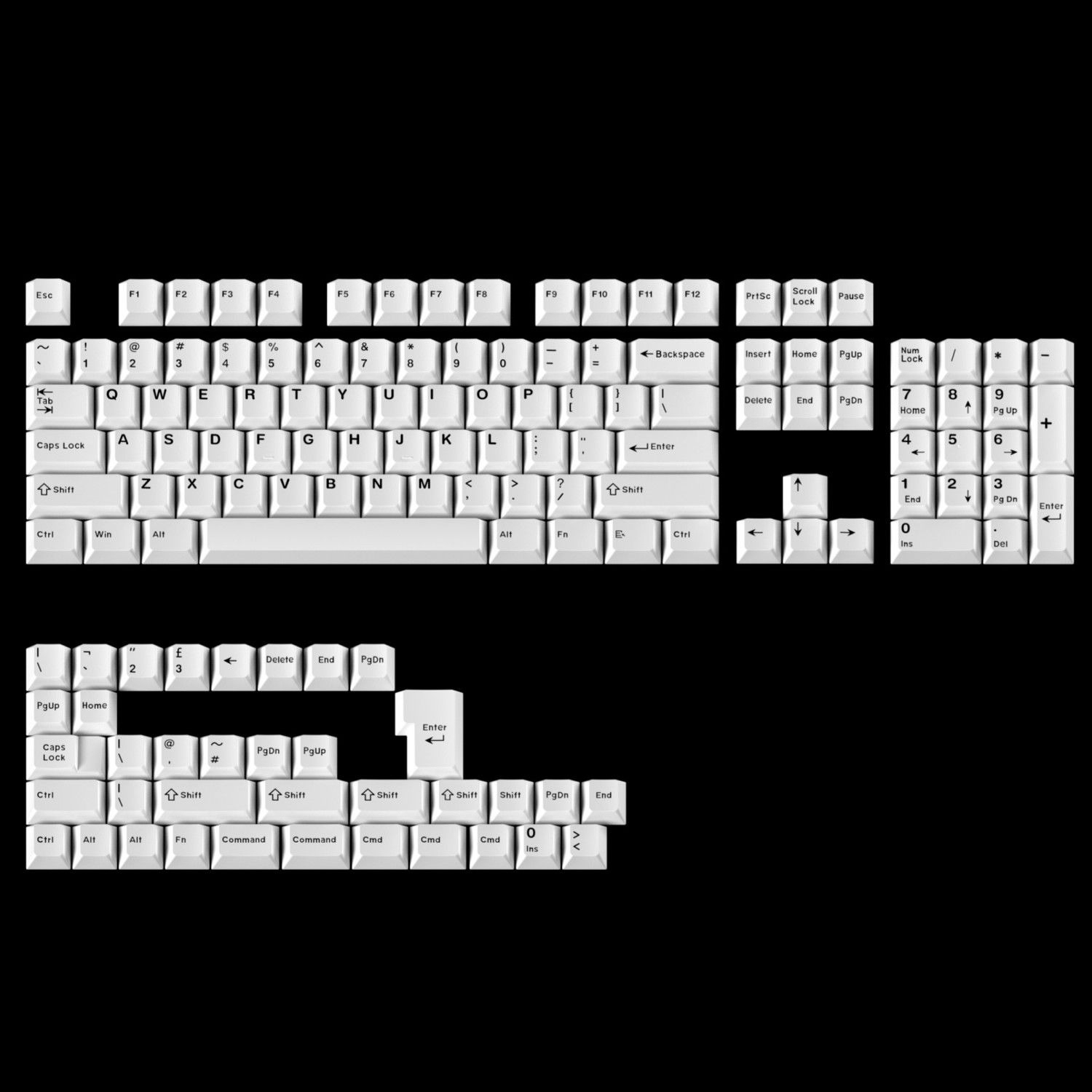 Minimalist Pure White Keycaps  - Gaming Keyboard Bundle 评论和价格