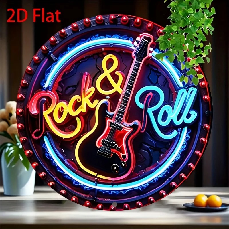 A Vintage Rock Neon Sign, 2Dfl - Brass Weight Plate 评论和价格