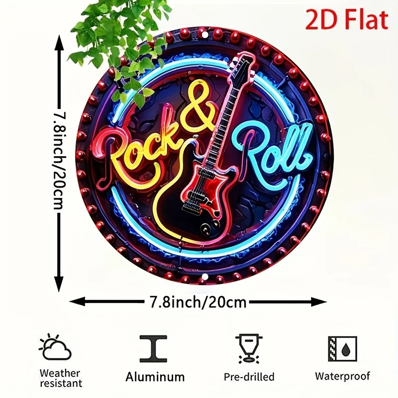 A Vintage Rock Neon Sign, 2Dfl - Brass Weight Plate 评论和价格