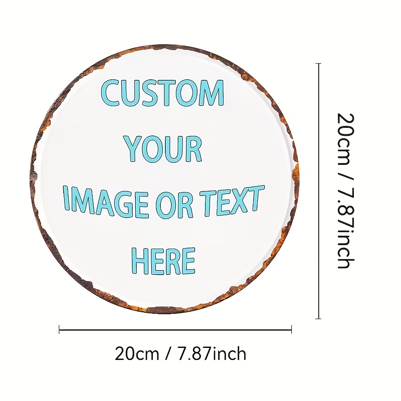 Custom Round Metal Tin Sign, P - Brass Weight Plate 评论和价格